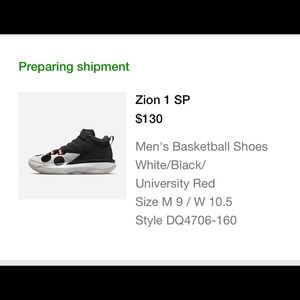 Naruto x Jordan Zion 1 Madara Sage of Six Paths size 9.5